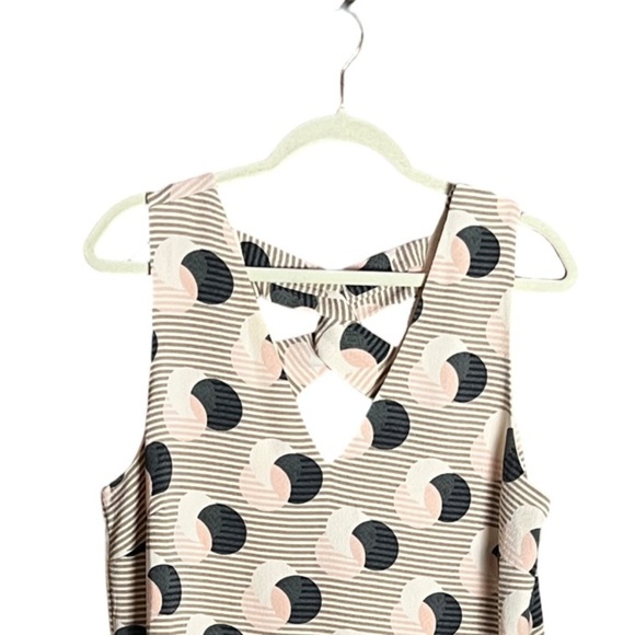 New 1.STATE Art Deco Orbit Print Romper | Pink & Black | Keyhole Back Sz L - Picture 3 of 12